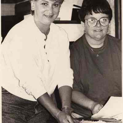 A photo view of two women. 9/25/1992.