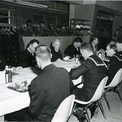 Margaret Chase Smith Eating with the Troops