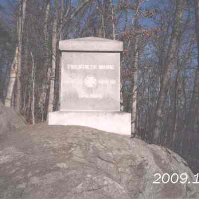 A photo of the 20th Maine monument.