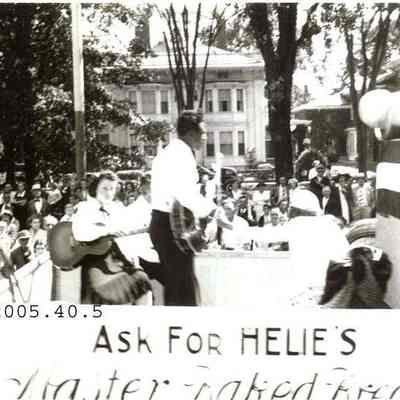 Photo of Velma Gaudreau and Reggie Garrison on Helie's float.