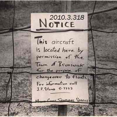 Sign Where a Plane Landed on the Highway