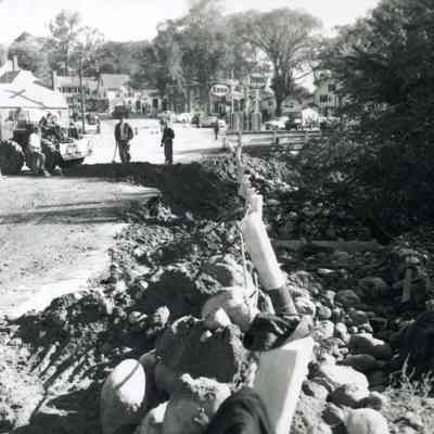 A photo of a Main St. Topsham washout. Hurricane Edna 9/12/1954