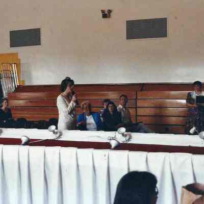 Ann Watt introducing herself to participants.