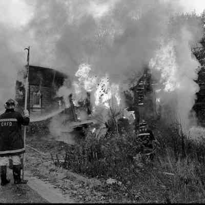 A photo view of the Harpswell Fire Dept. training. 11/1/1986.