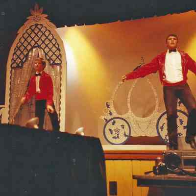 the Brad Adams Dancers doing a novelty stair dance.