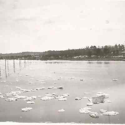 Ice Floating on the Flooded River