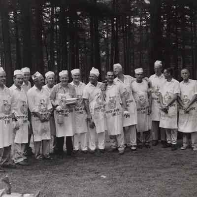 A photo of the cooks at a Rotary BBQ. 8/6/1948.