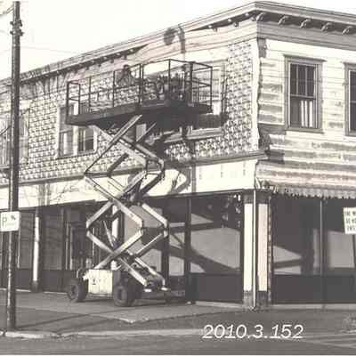Metal Siding being put on a Store