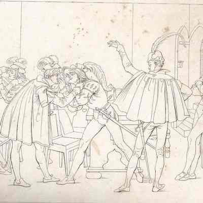 Illustration of Men Fighting