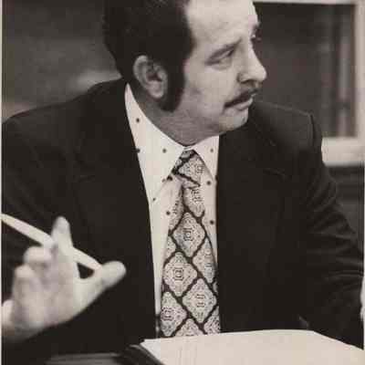 A photo view of Reginald G. Pinkham. 4/1975.
