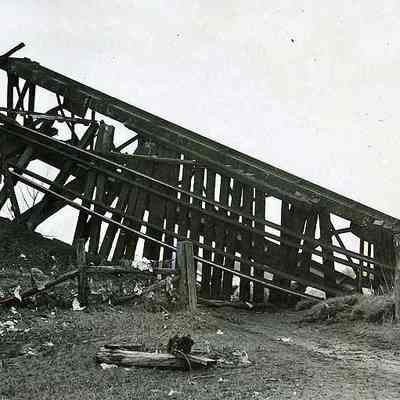 Lower Railroad Bridge Destroyed by the 1936 Flood