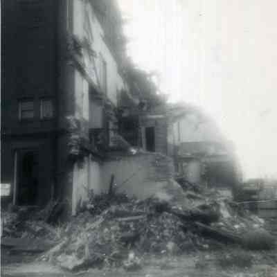 A photo of the Old Town Hall being demolished.