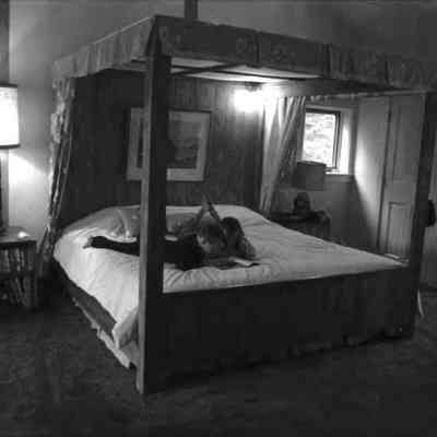 A photo view of a bedroom in Dr. Skillings' home. 8/25/1988.