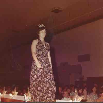 Carol Turner Chote 1969 Brunswick Teen Queen walking the ramp.