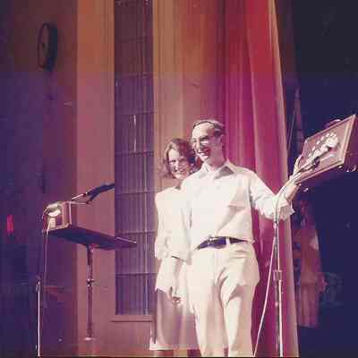 A color photograph of Gene Gagne showing the printing on the briefcase.