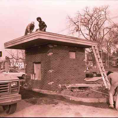 A photo view of the Passkey building being built. 11/28/1984.