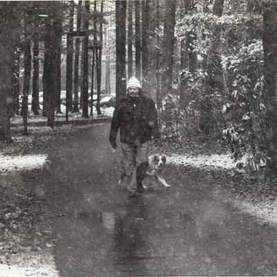 A photo view of Harry Cabot and his dog "Rebel" 11/18/1992.