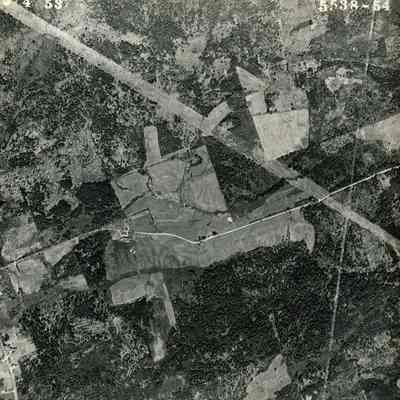 An aerial photo of Brunswick near Cox Pinnacle. 5/4/1953