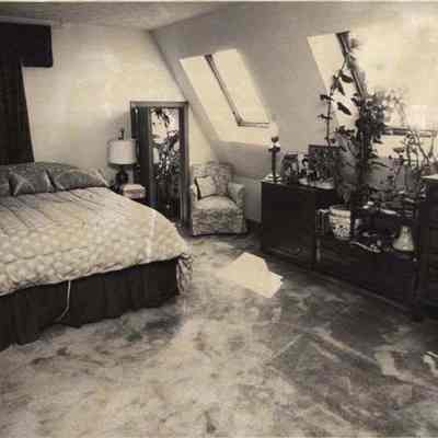 A photo view of a bedroom. 6/8/1992.