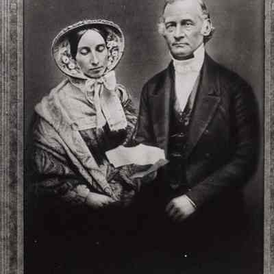 A negative of Rev. Adams and Helen Root.