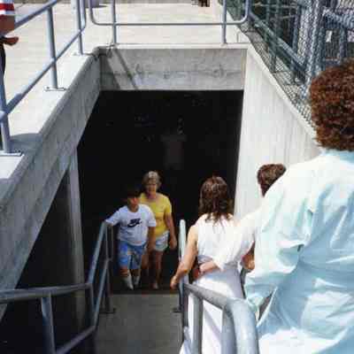 A photo of the Fishway Observation Room. c. 1990.