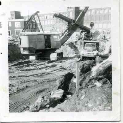 Building of Route 1 underpass, 1961