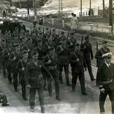 Servicemen Marching in the Bicentennial Parade