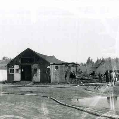 A photo of one of the animal sheds that burnt