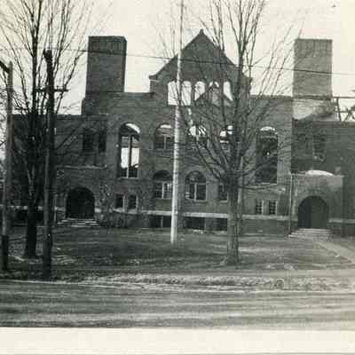 Brunswick High School building after fire