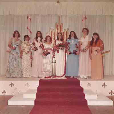 The 1975-76 Brunswick Teen Queen and her court,