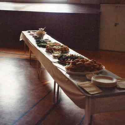 The buffet table
