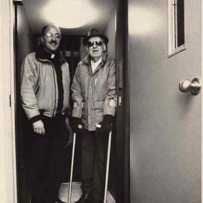 A photo view of Father John Marquis. 2/3/1989.