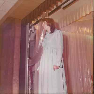 1972-73 Brunswick Teen Queen Agnes Racine giving her farewell address.