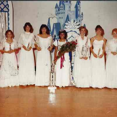 A color photograph of the 1983-84 Brunswick Teen Queen and her court