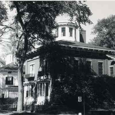 A photo of houses 155-157 & 159-161 on Park Row. c.1856.