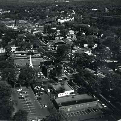 An aerial photo of Maine St. c. 1970