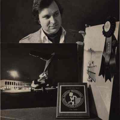 A photo view of Tom Jones receiving an award. 8/26/1980.