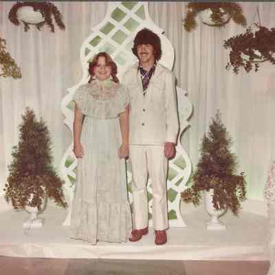 Barbara Morgan escorted by Bob Cloutier at the Teen Queen Ball.