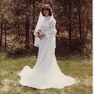 Linda Letarte in wedding dress. 5/20/1978