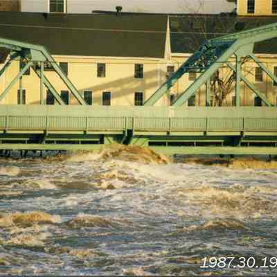 Frank J. Wood Bridge during a flood