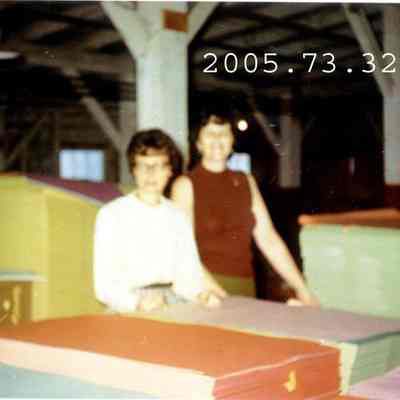 A photo of unidentified mill workers
