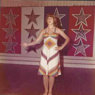 Sue Davis practicing her dance.