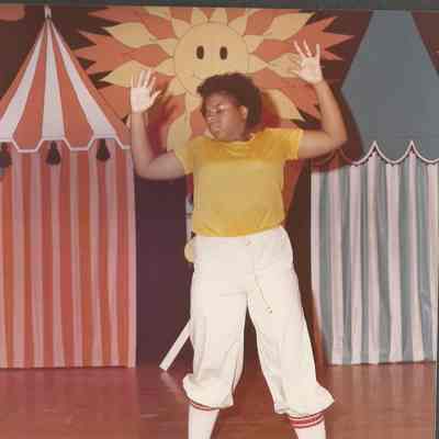 Darren Duncan at dress rehearsal going through her dance presentation.