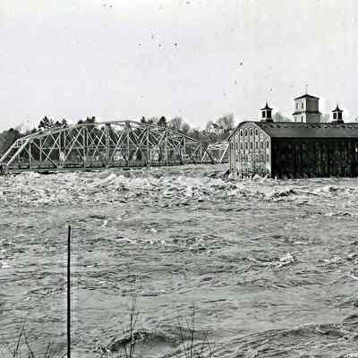 Frank J. Wood Bridge and Bowdoin Mill during the 1936 Flood
