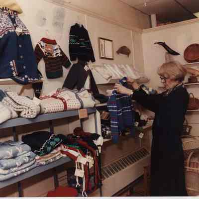 A photo view of a woman shopping. 2/12/1990.