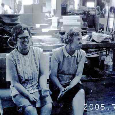 A photo of unidentified mill workers