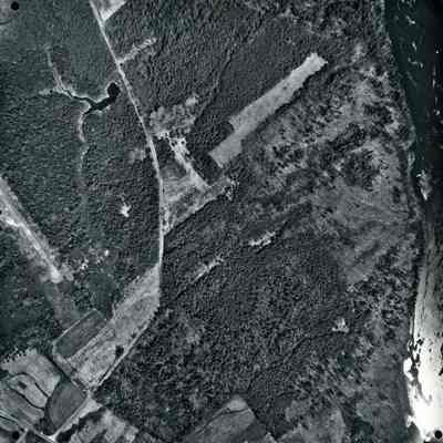 An aerial photo of the Lisbon Falls Road. 5/1/1976.