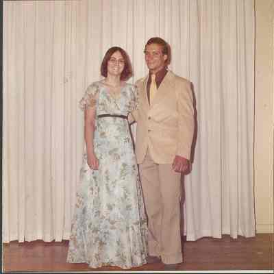 Contestant #3 Linda Talbot and her escort Al at the Teen Queen Ball