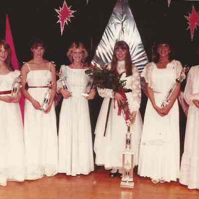 A color photograph of the 1984 Teen Queen and her court