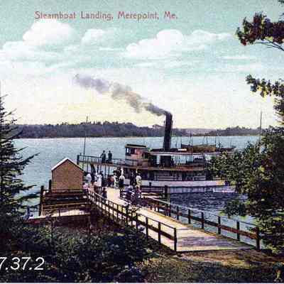 A picture postcard of the Steamboat Boat landing, Mere Point.